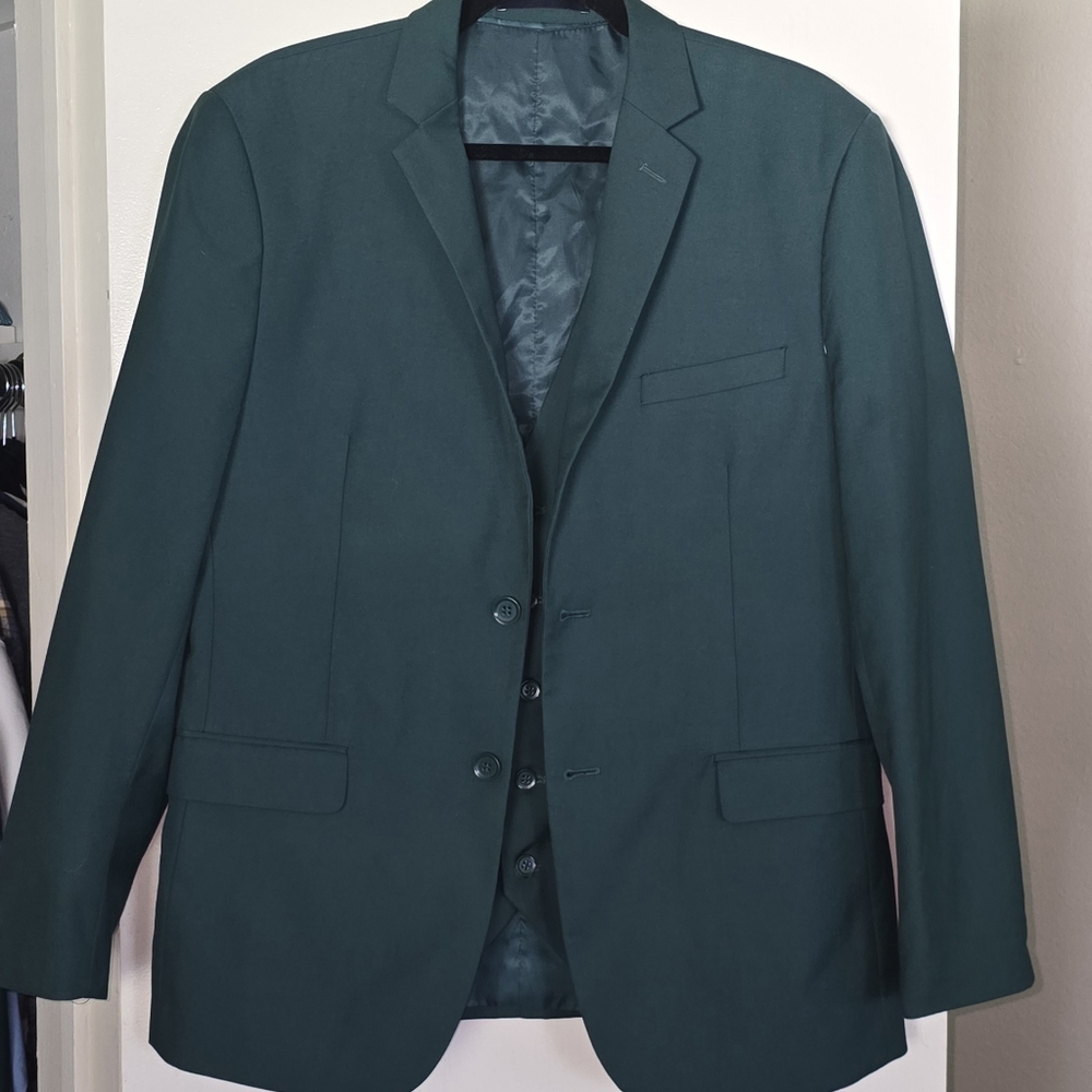 3 Piece Nordstrom Braveman Hunter Green Premium Tall Slim Fit Suit
